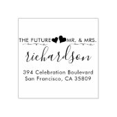 Tampons Encreurs Coeurs personnalisés et M. & Mme Mariage Adresse d (Impression)