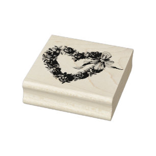 Tampons Encreurs Coeurs Rose vintages couronne fleurie joli Mariage