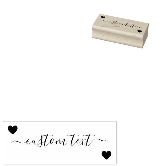 Tampons Encreurs Coeurs Texte personnalisé signature simple (Tamponné)