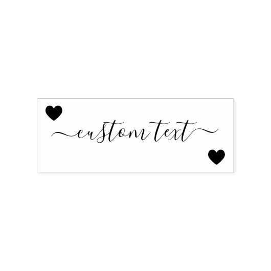 Tampons Encreurs Coeurs Texte personnalisé signature simple (Impression)