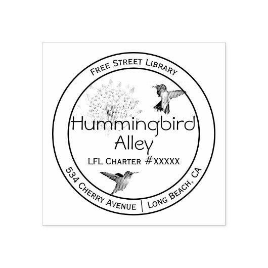 Tampons Encreurs Colibris et Astrantia Monogram Aquarelle (Impression)