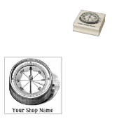 Tampons Encreurs Compass personnalisé Petite entreprise rustique (Tamponné)
