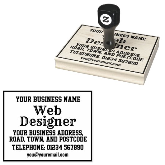 Tampons Encreurs Concepteur de sites Web avec nom, adresse, etc (Tamponné)