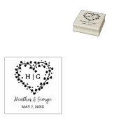 Tampons Encreurs Conception de monogramme de mariage avec des cœurs (Tamponné)