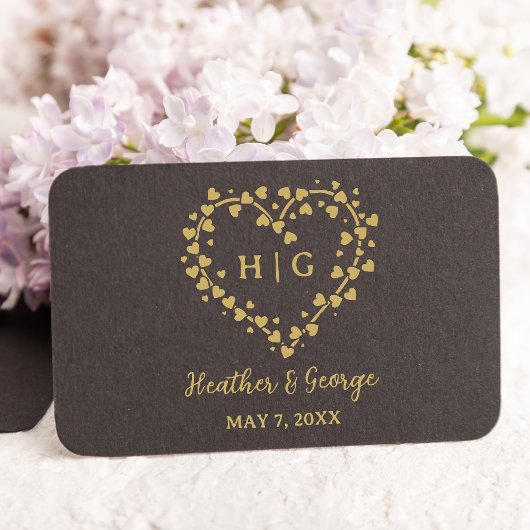 Tampons Encreurs Conception de monogramme de mariage avec des cœurs