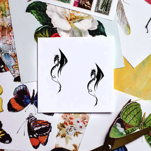 Tampons Encreurs Conception d'illustration de dragon tribal noir et