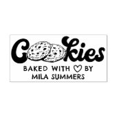 Tampons Encreurs Cookies cuits avec amour par nom personnalisé (Impression)