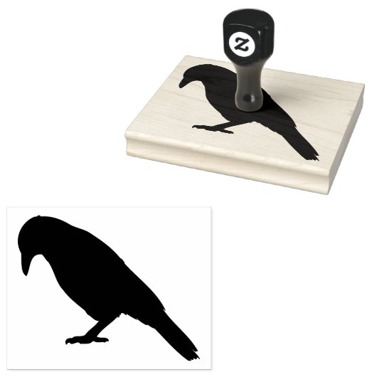 Tampons Encreurs Corneille, Silhouette d'oiseau noir, Timbre en cao (Tamponné)