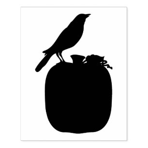 Tampons Encreurs Corneille sur Citrouille Halloween 4" x 5" Timbre 