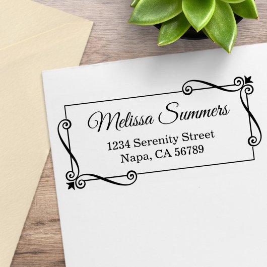 Tampons Encreurs Corner Swirls Frame Adresse de retour