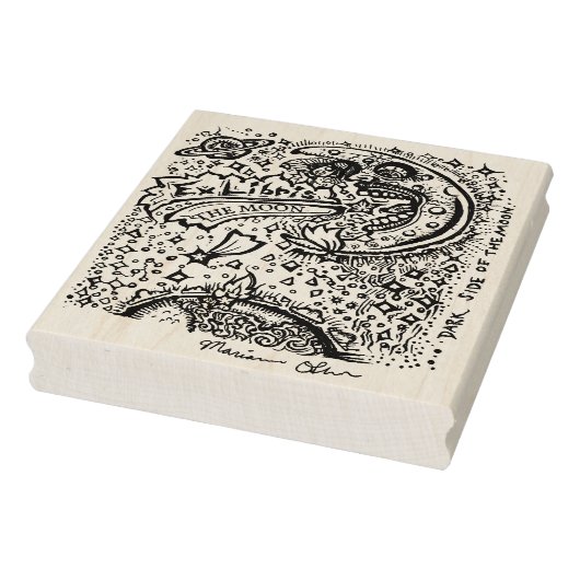 Tampons Encreurs Côté Sombre De La Lune Plaque Bookplate Bois Art T (Tampon)