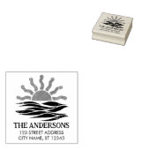 Tampons Encreurs Coucher de soleil tropical d'été Adresse de retour (Tamponné)