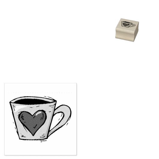 Tampons Encreurs Coupe De Café Avec Timbre D'Art En Bois Étonné Coe (Tamponné)