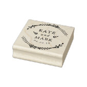 Tampons Encreurs Couple de couronnes rustiques Noms Mariage Enregis (Tampon)