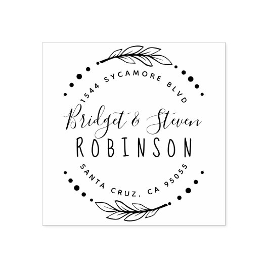 Tampons Encreurs Couple marié | Adresse de retour de script de la m (Impression)