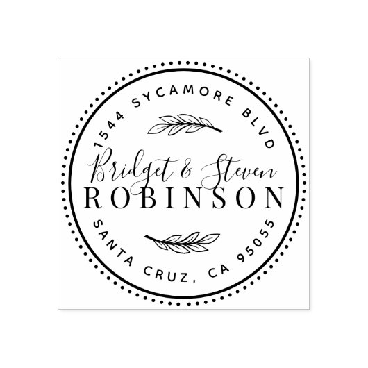 Tampons Encreurs Couple marié | Adresse de retour de script rustiqu (Impression)