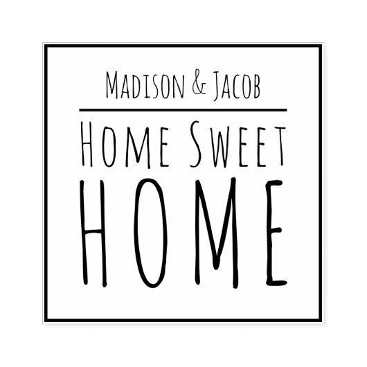 Tampons Encreurs Couples Home Sweet Home Bois d'art Timbre (Impression)