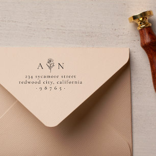 Tampons Encreurs Couples minimalistes Initiales Floral Adresse de r