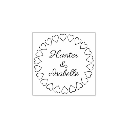 Tampons Encreurs Courbe de cercle cardiaque moderne Mariage simple (Impression)