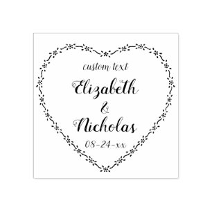 Tampons Encreurs Courbe de coeur floral simple Mariage campagnard r