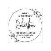 Tampons Encreurs Courbe moderne simple Courbe mariée Couple Adresse (Impression)