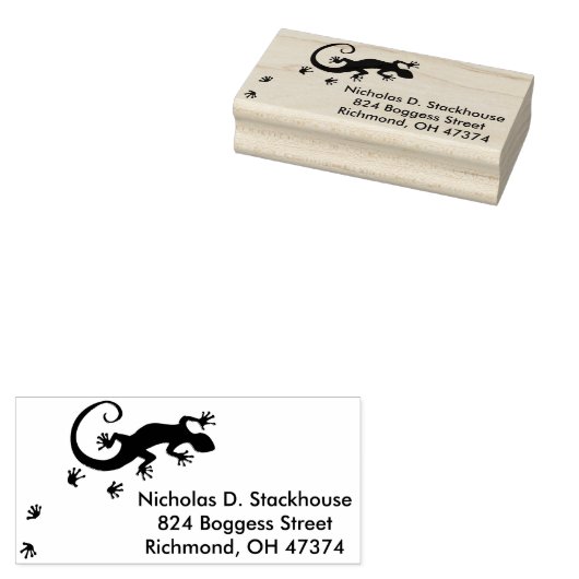 Tampons Encreurs Courir Gecko argent + votre backgr. & idées (Tamponné)