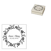 Tampons Encreurs Couronne avec Fleurs sauvages en noir pour Mariage (Tamponné)