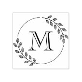 Tampons Encreurs Couronne de feuilles rondes monogramme initial (Impression)