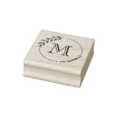 Tampons Encreurs Couronne de feuilles rondes Monogramme Initial Nom (Tampon)