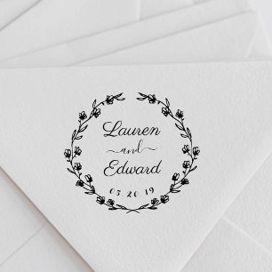 Tampons Encreurs Couronne de fleurs rustique pour mariage