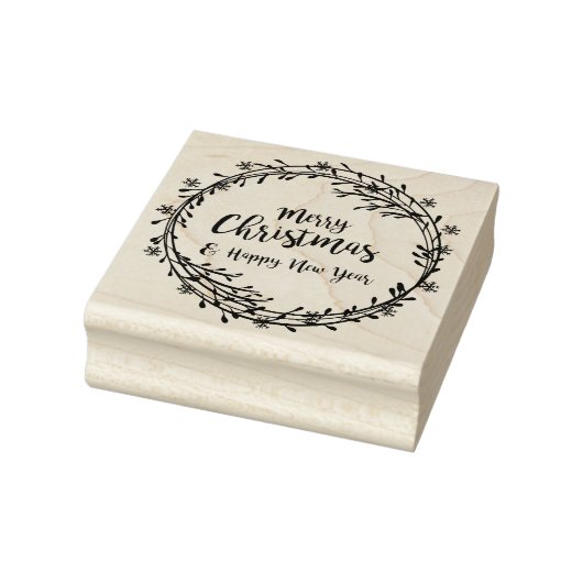 Tampons Encreurs Couronne de Noël aux flocons de neige (Tampon)