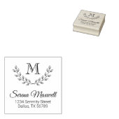 Tampons Encreurs Couronne feuille, Double Branche Monogramme 2 Adre (Tamponné)