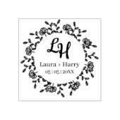 Tampons Encreurs Couronne fleur sauvage avec initiales pour Mariage (Impression)