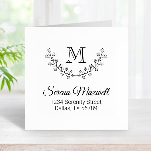 Tampons Encreurs Couronne florale, Direction des fleurs Monogramme