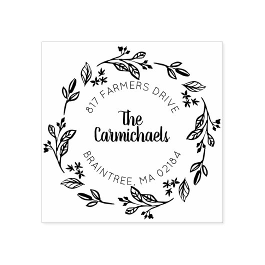 Tampons Encreurs Couronne rustique de pays Laurel | Adresse de reto (Impression)