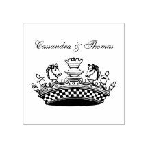 Couronne Vintage Avec Nom De Pièces D'échecs