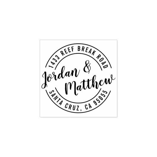 Tampons Encreurs Courrier à main marié Script de retour Adresse (Impression)