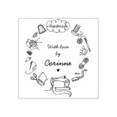 Tampons Encreurs Couture artisanale avec amour dessiné à la main (Impression)