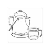 Tampons Encreurs Cowboy Camping Café Pot et Tin Cup (Impression)