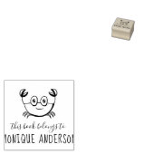 Tampons Encreurs Crabe mignon | Écrit À La Main Ce Livre Appartient (Tamponné)