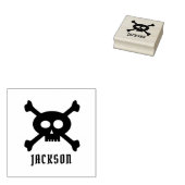Tampons Encreurs Crâne et os croisés Nom du pirate Timbre en caoutc (Tamponné)