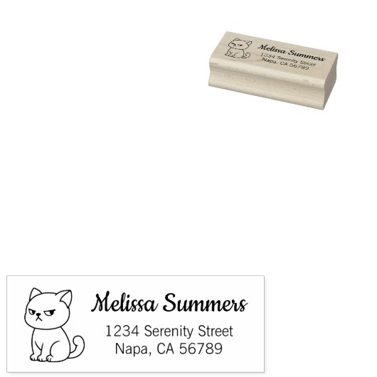 Tampons Encreurs Cranky Moody Cat Return Address (Tamponné)