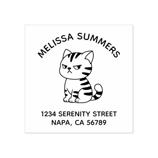 Tampons Encreurs Cranky Tabby Cat Arch Address (Impression)