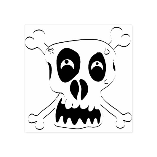 Tampons Encreurs Crazy crâne croisés illustration timbre art (Impression)