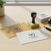 Tampons Encreurs Create Family Name, Rustic Monogram Return Address