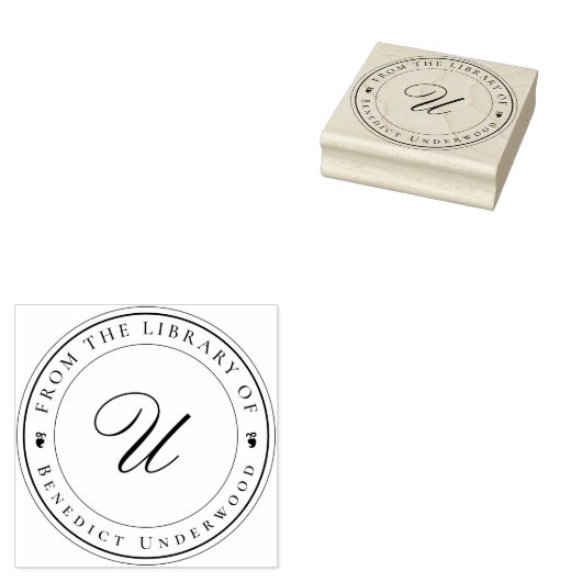 Tampons Encreurs Create Your Own Custom Monogram & Ivy Bookplate (Tamponné)