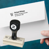 Tampons Encreurs Créer un monogramme personnalisé Nom moderne Adres