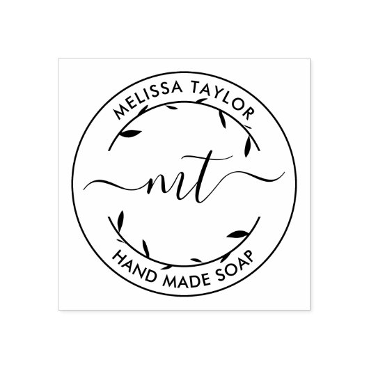 Tampons Encreurs Créez vos propres initiales de monogramme rond (Impression)