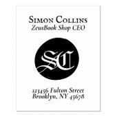 Tampons Encreurs Créez votre adresse de retour ExLibris Monogram Bo (Impression)