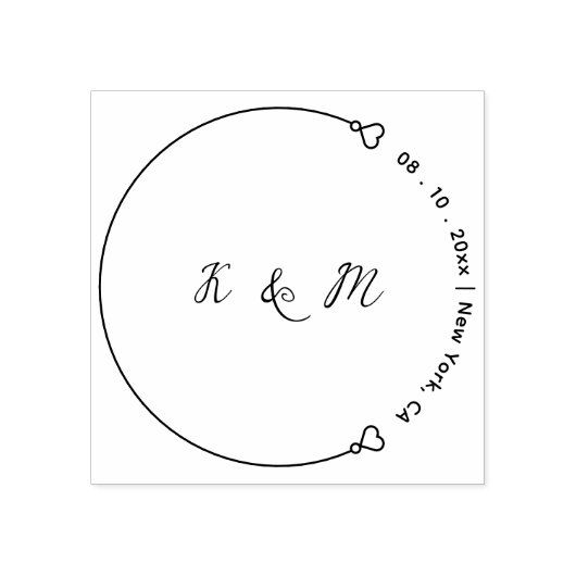 Tampons Encreurs Créez votre | Élégant Enregistrer Le Mariage Date (Impression)